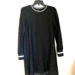 Black dress long sleeve black and white
